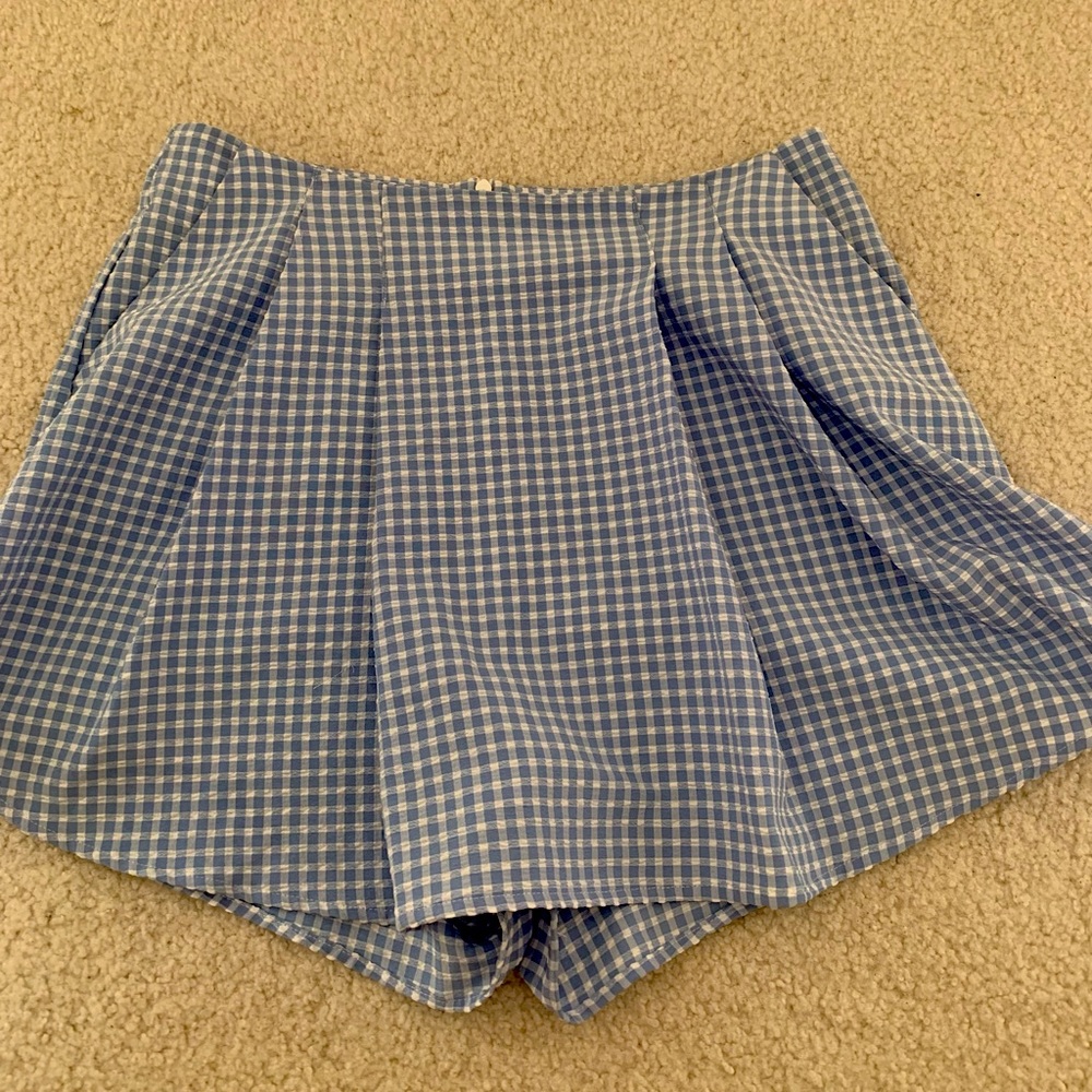 Zara Blue & White Checks Skort